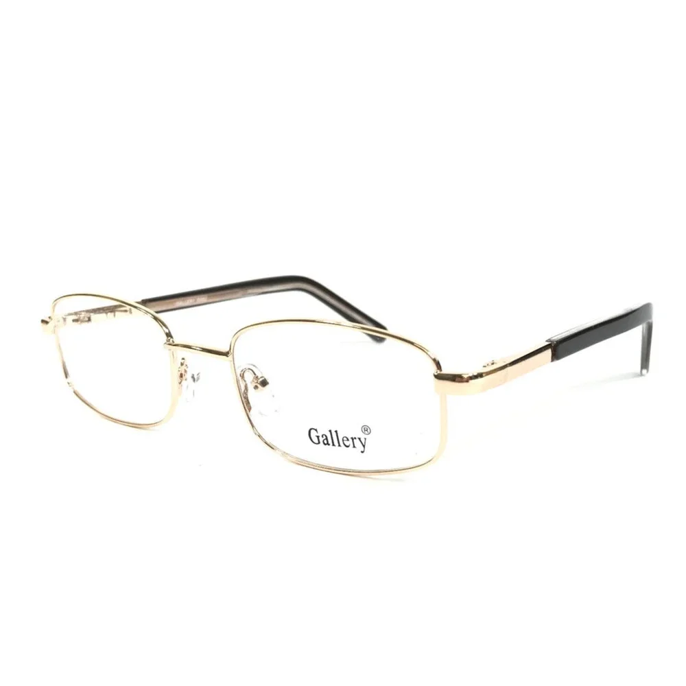 Gallery Eyeglasses Frames CHAZ YG Yellow Gold Rectangle Wire Rim 52-18-140